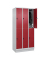 Spind Classic PLUS lichtgrau, rubinrot 080320-30 S10001, 6 Schließfächer 90,0 x 50,0 x 195,0 cm